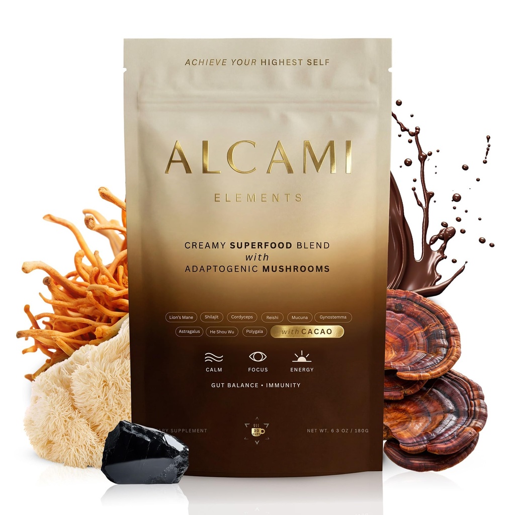 Cacao Mushroom Café 10X Extrait concentré, avec la Mane de Lion, Reishi & Cordyceps, Energy & Focus Support, 30 portions, supplément de poudre