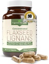 Lignans for Life Flaxseed and SDG - Omega 3 Fettsäuren, Fiber Antioxidants - hilft Shiny Coat, Verdauungs- und Herzgesundheit zu verbessern, 25mg, 90 Kapseln, 1 Packung