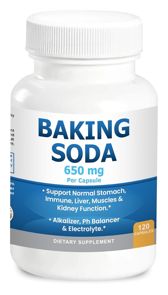 Backen Soda Kapseln 650mg reine Back Soda Aluminium freie organische Nutzung. Natürliche Back Soda 120 Caps