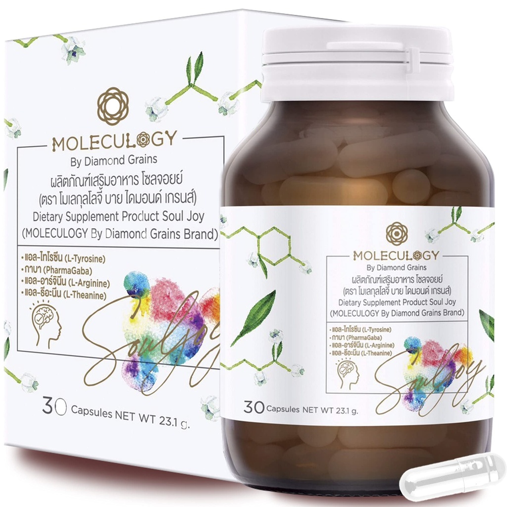 Soul Joy & Brain Booster - 30ct von MOLECULOGY verstärkt kognitive Fähigkeiten, Enhances-Focus & Boost-Concentration zur Verbesserung der Gedächtnisretention & Klarheit mit L-Tyrosin, GABA und mehr