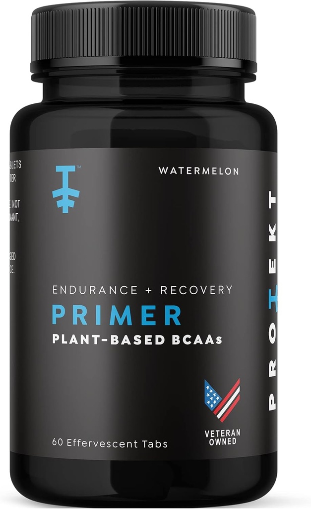 Protekt Primer - Pflanzenbasierte BCAA Ergänzung mit Vitamin C - 60 Effervescent Tabletten - Vegan BCAA - Wassermelonen Geschmack - Maximale Absorption für optimale Leistung und schnellere Erholung