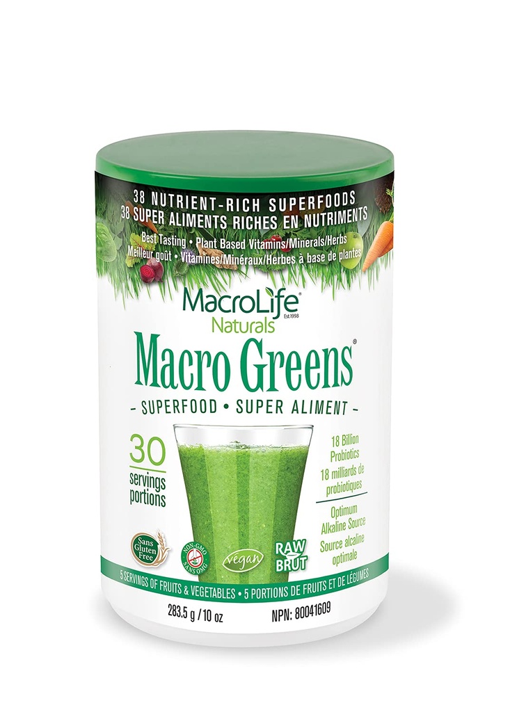 Macrolife Naturals Grünes Pulver, 10 oz