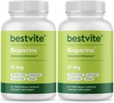Bioperine 10mg (240 vegetarische Kapseln) (120 x 2) - keine Stearaten - Vegan - Non GMO - Glutenfrei - Absorptionsverbesserer