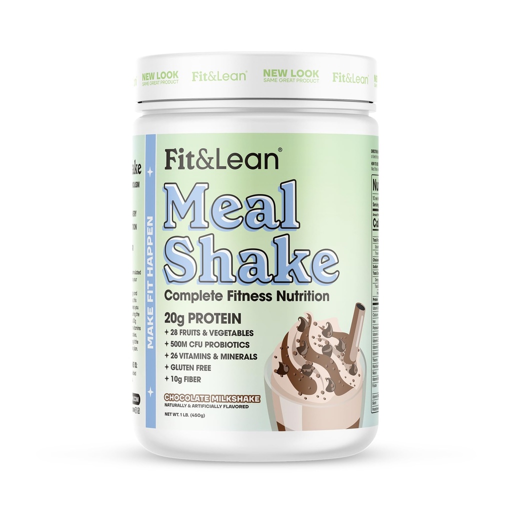 Fit & Lean Shake repas, Fat Burning repas de remplacement, protéines, fibre, probiotiques, chocolat, 1 lb, 10 portions par contenant