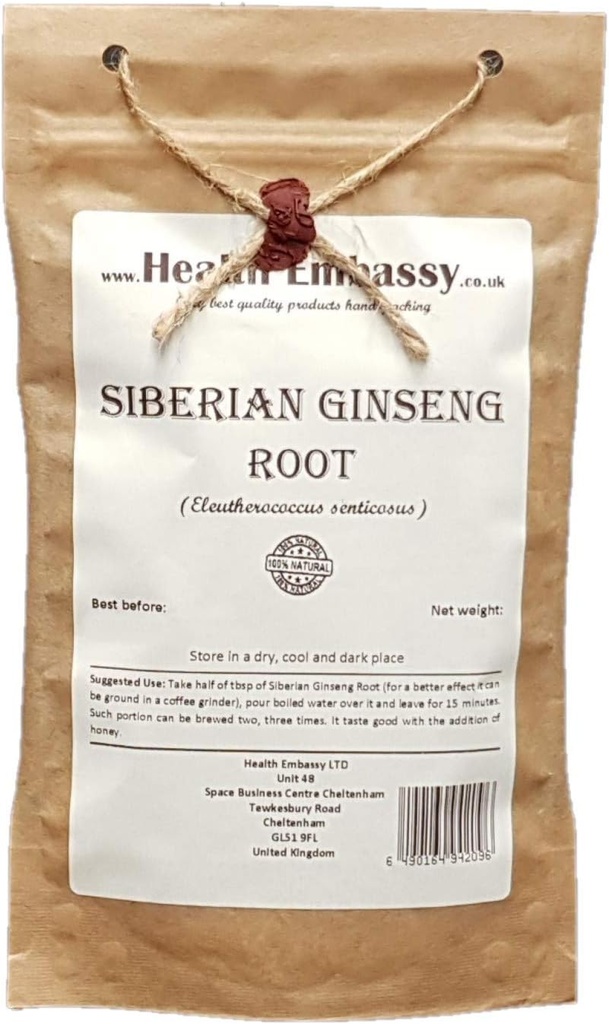 Gesundheitsbotschaft Sibirische Ginseng Wurzelschnitt Tee | Eleutherococcus senticosus | Kräutertee (50g)