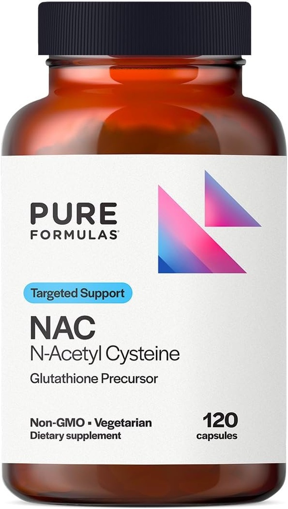 PureFormulas N-Acetyl-L-Cystein - NAC Supplement Capsules 900mg NAC, Antioxidant Glutathione Precursor - Detox + Workout Recovery und Immununterstützung - Non-GMO + Vegetarische Ergänzung -120 Kapseln