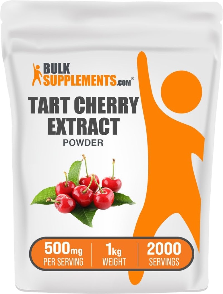 BulkSupplements.com Tart Cherry Extract Powder - Tart Cherry Supplement, Kräuterergänzung - Antioxidans Quelle, Glutenfrei, 500mg pro Servierung, 1kg (2.2 lbs) (Pack von 1)