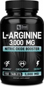 Zeal Naturals L Arginine 3000mg Kapseln (150 Tabletten | 1000mg) Maximum Dose L-Arginin Nitric Oxid Ergänzung zur Unterstützung Muskelwachstum, Vascular Function and Energy - Nitric Oxid Booster
