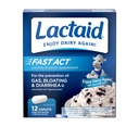 Lactaid Fast Act Lactose Intolerance Relief Caplets mit Lactase Enzyme zu verhindern Gas, Bloating & Durchfall Aufgrund Lactose Empfindlichkeit, Ideal für Reisen & On-The-Go, 12 Packungen von 1-Count