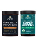 Antike Ernährung Knochen Broth Protein Pulver, Gesalzene Karamell, 20 Servierungen + Bio Supergreens Pulver, Grüne Geschmack, 25 Servierungen