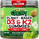 Center-Filled Vitamin D3 K2 Gummi - Kinder, Jugendliche & Erwachsene - Ergänzung für gesunde Zähne, Knochen, Energie & Immunität - 5000 IU D3, 120 mcg K2(MK-7), 120 mg Calcium - Vegan & Non-GMO - 60 Count