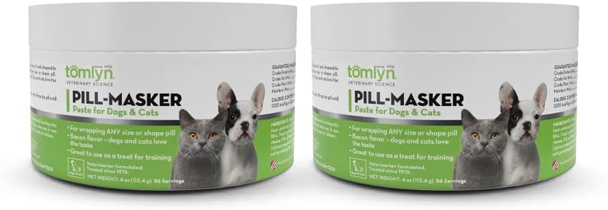 TOMLYN Pill-Masker Original Bacon-Flavored Paste für Hunde & Katzen, 4oz, Pack von 2