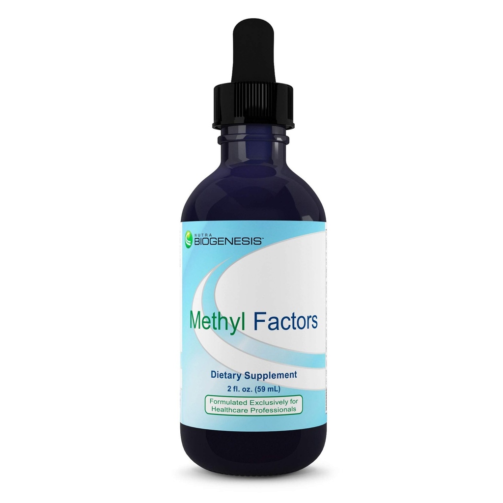 Nutra Biogenesis Methyl Factors - Vitamin B12 Tropfen, Methylfolate Tropfen, Sublingual Liquid für Damen und Herren, B Komplex mit Folsäure für Kinder & Erwachsene, Energieergänzung, Zuckerfrei - 2 Fl Oz