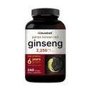 NatureBell Korean Red Ginseng 2.250mg Pro Serving, 240 Softgels | Panax Ginseng Root, Standardisiert auf 10% Ginsenosides, Non-GMO, Support Energy, Male Performance, & Immunsystem