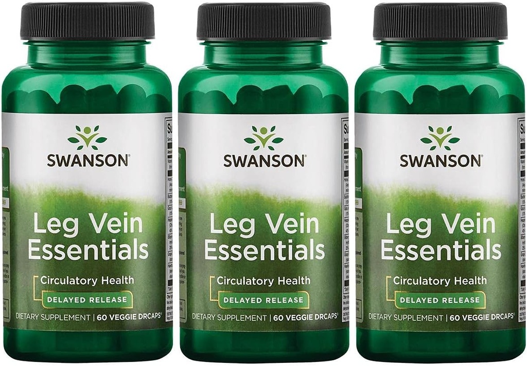 Swanson Leg Vein Essentials - Delayed Release - 60 Veg Kapseln (3 Pack)
