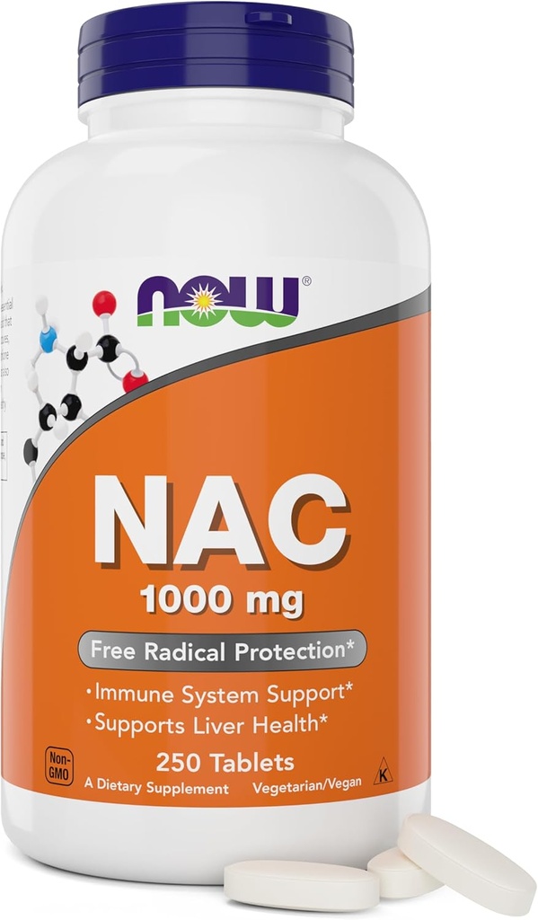 Jetzt NAC, 1000 mg, 250 Tabletten, Vegetarisch und Vegan, Non-GMO