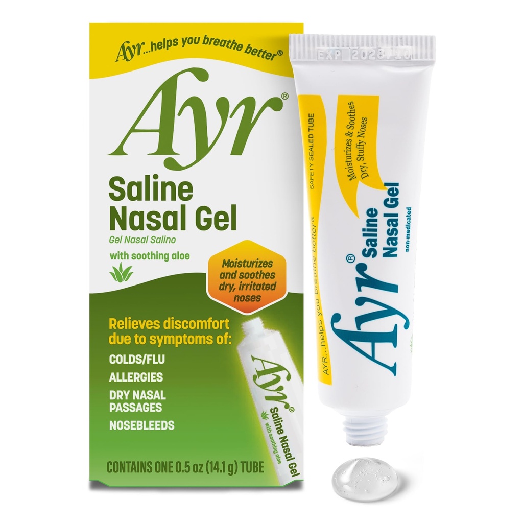 Ayr Saline Gel nasal, avec Aloe apaisant, 0,5 Tube d'Once (paquet de 1)