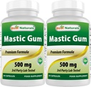 Best Naturals 2 Pack Mastic Gum Capsules 500 mg - 60 Count - (Non-GMO) (Gluten Free) - Promotes Healthy Stomach & Duodenal Health - ( 120Total Capsules)