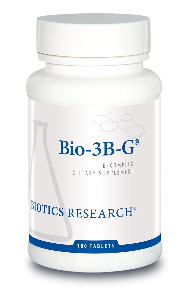 Biotics Research Bio-3B-G Vitamin B Complex, Vitamin B Complex Supplement für Stress, Energie und Adrenal Health Gluten Kostenlose Ergänzung 180 Tabletten