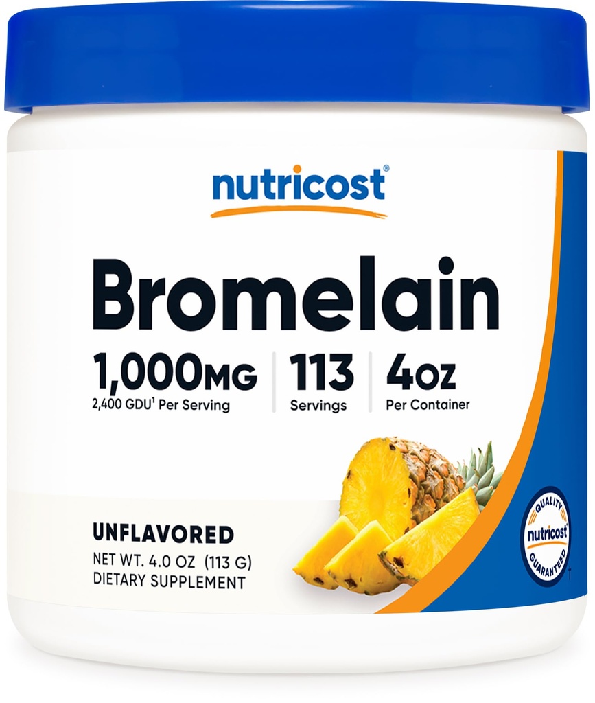 Nutricost Bromelain poudre 4 OZ - non-OGM, végétarien, sans gluten