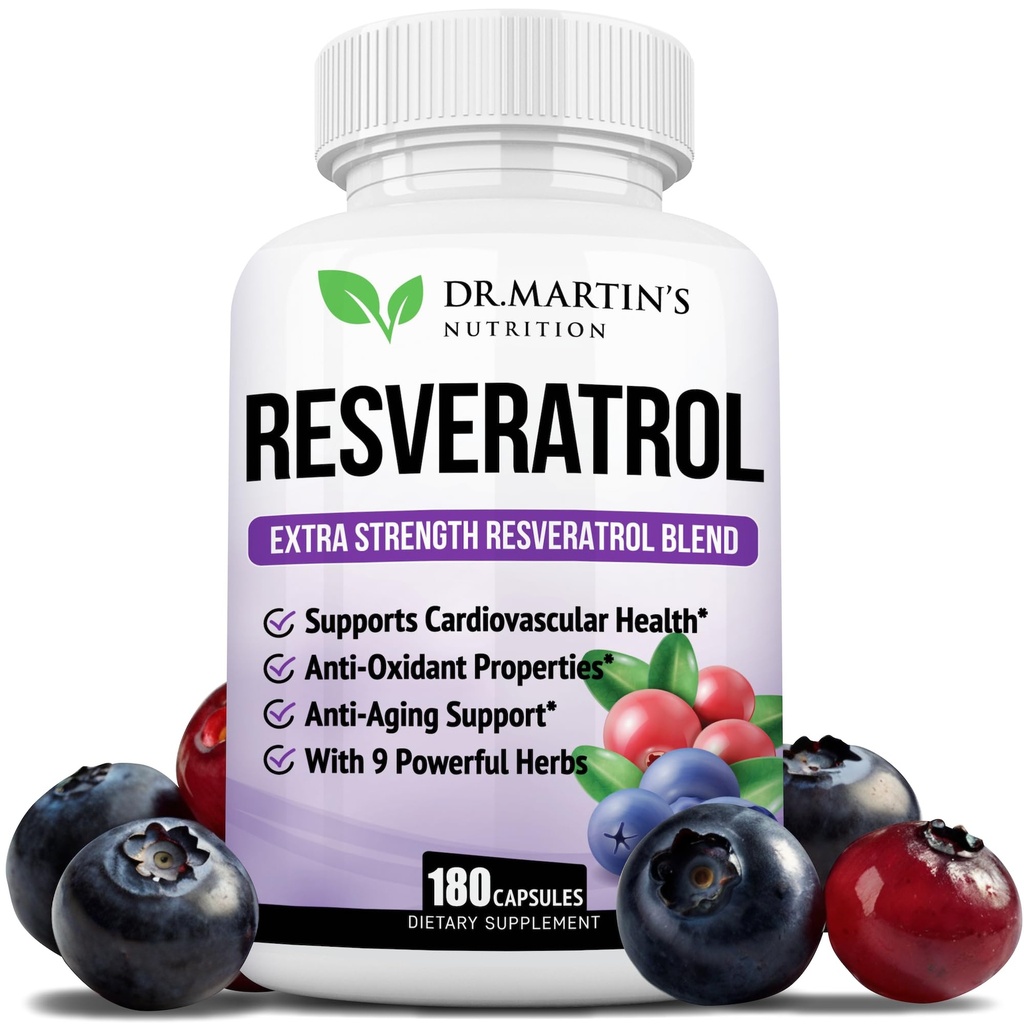 Extra Strength Resveratrol 1568mg - 180 Capsules - 3 mois d'approvisionnement