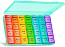 XL Large Weekly Pill Organizer 4 fois par jour, 7 jours Pill Boxes and Organizer AM PM, Gros Compartiments Pill Case, Mensuel Medicating Organizer 28 jours Distributeur d'huiles de poisson