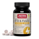 Formules Jarrow Méthyl B-12 1000 MCG et Méthyl Folate 400 MCG, force supplémentaire, métabolisme de l'énergie cellulaire et formule de santé cardiovasculaire(1) avec P-5-P, 100 comprimés à croquer, jusqu'à 100 jours