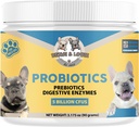 Probiotiques pour chiens, probiotiques pour chats, probiotiques pour chiens, probiotiques pour chats, 5 milliards UFC + prébiotiques + enzymes digestives pour la santé digestive et le soutien immunitaire, peau et manteau, probiotique pour chiens, 90 grammes