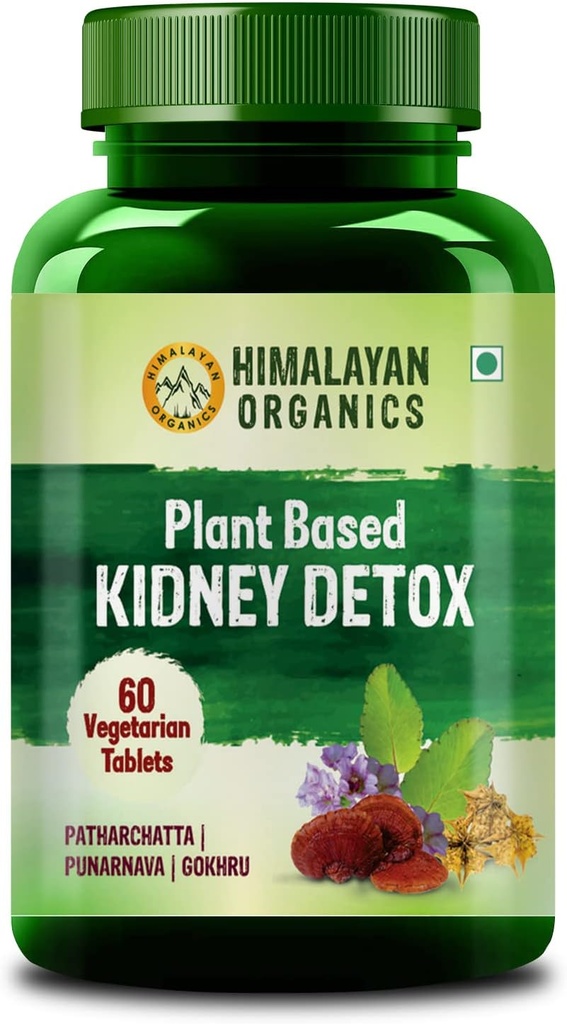 Himalayan Organics Kidney Detox | Gokhru Punarnava | Varun & Patharchatta Blatt Extrakte | Natürliche Diuretic & Dissolution 100% natürliche Ergänzung - 60 Tabletten