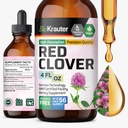 BIO KRAUTER Red Clover Tincture - Red Clover Extract - Liquid Supplement for Women's Support - Alkohol und Zuckerfrei - Vegan Drops 4 Fl.Oz.