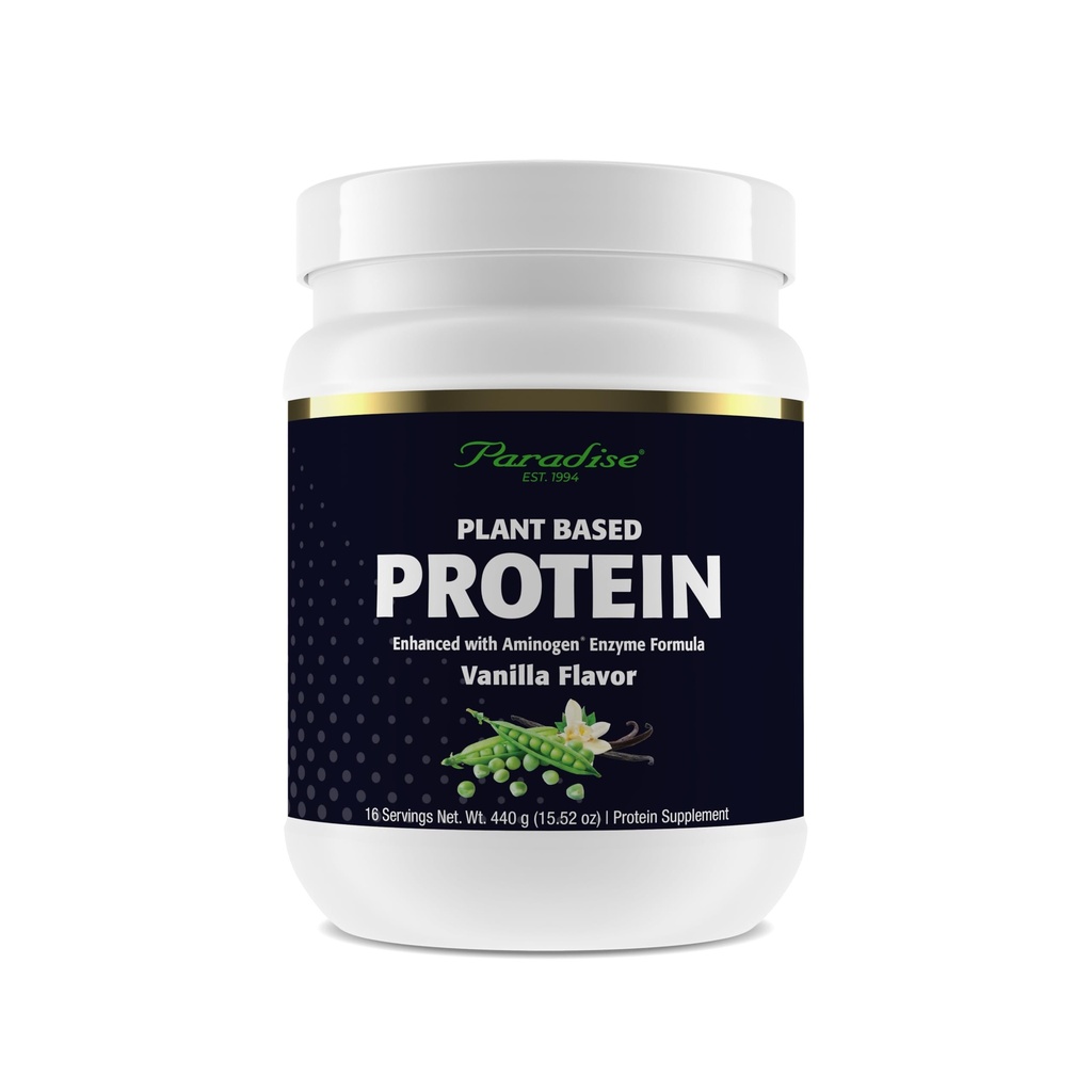 Poudre de protéines de pois biologique certifiée Paradise Herbes, vanille, végétalien, sans gluten, sans OGM, kéto, paléo, 15 portions, 15.87 oz