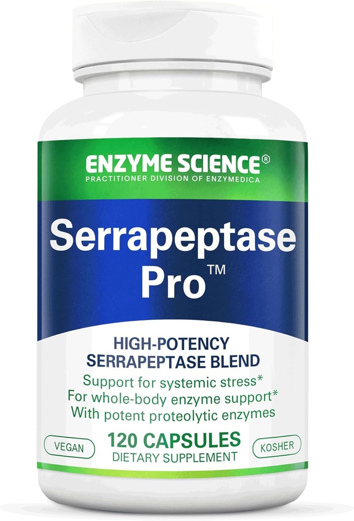 Enzyme Science Serrapeptase Pro, 120 Kapseln - Serratiopeptidase Supplement für Sinus, Immun- und Herz-Kreislauf-Unterstützung