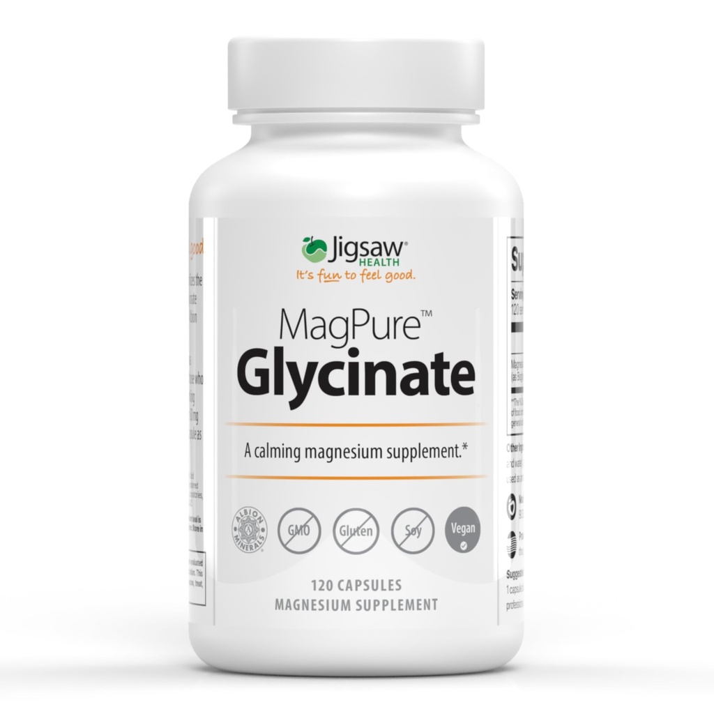 Jigsaw Gesundheit MagPure Glycinate | Premium Magnesium Glycinate Kapseln | 120 Servierungen