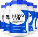 (Pack de 5) NervoVive – Formule originale de soutien de la santé Nervo Vive Nerve, Total Nerve Care with Natural Ingredients for Comfort & Signal Function.