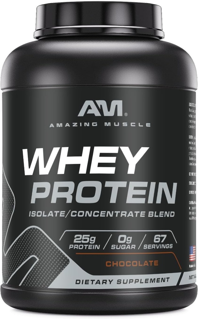 Erstaunliches Muskel 100 % Whey Protein Pulver * Fortgeschrittene Formel mit Whey Protein Isolate als primäres Ingredient zusammen mit Ultragefiltertem Whey Protein Konzentrat (Chocolate, 5 lb)