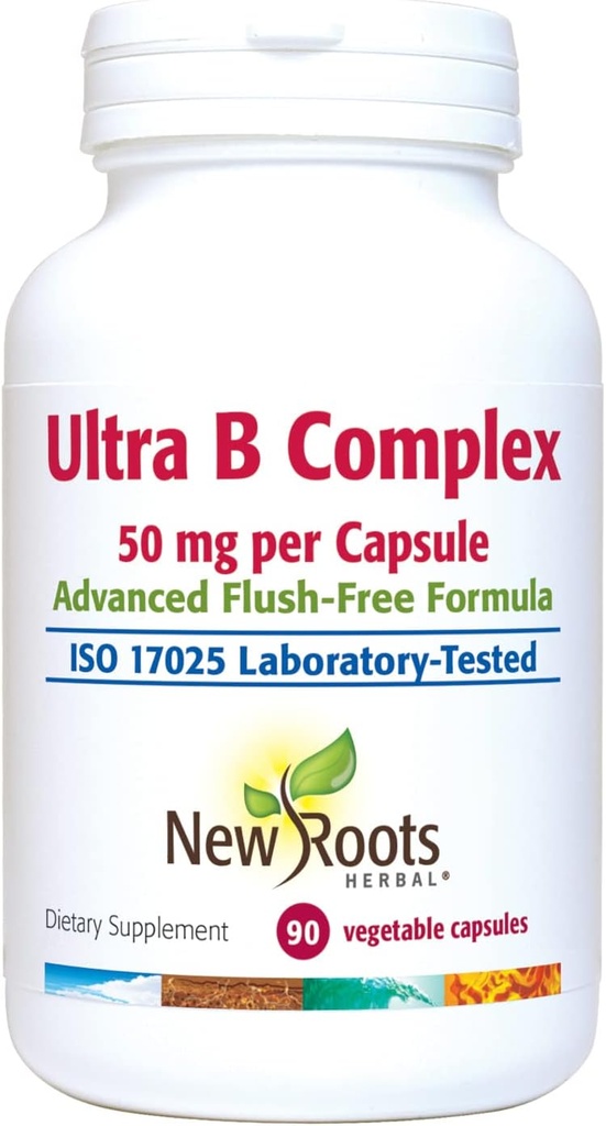 NEU ROOTS HERBAL Ultra Vitamin B Supplement (50mg) mit Vitamin B6, B12, Biotin | Advanced Immune Support Supplement (90 Veg Caps) | Grippefreie Formel
