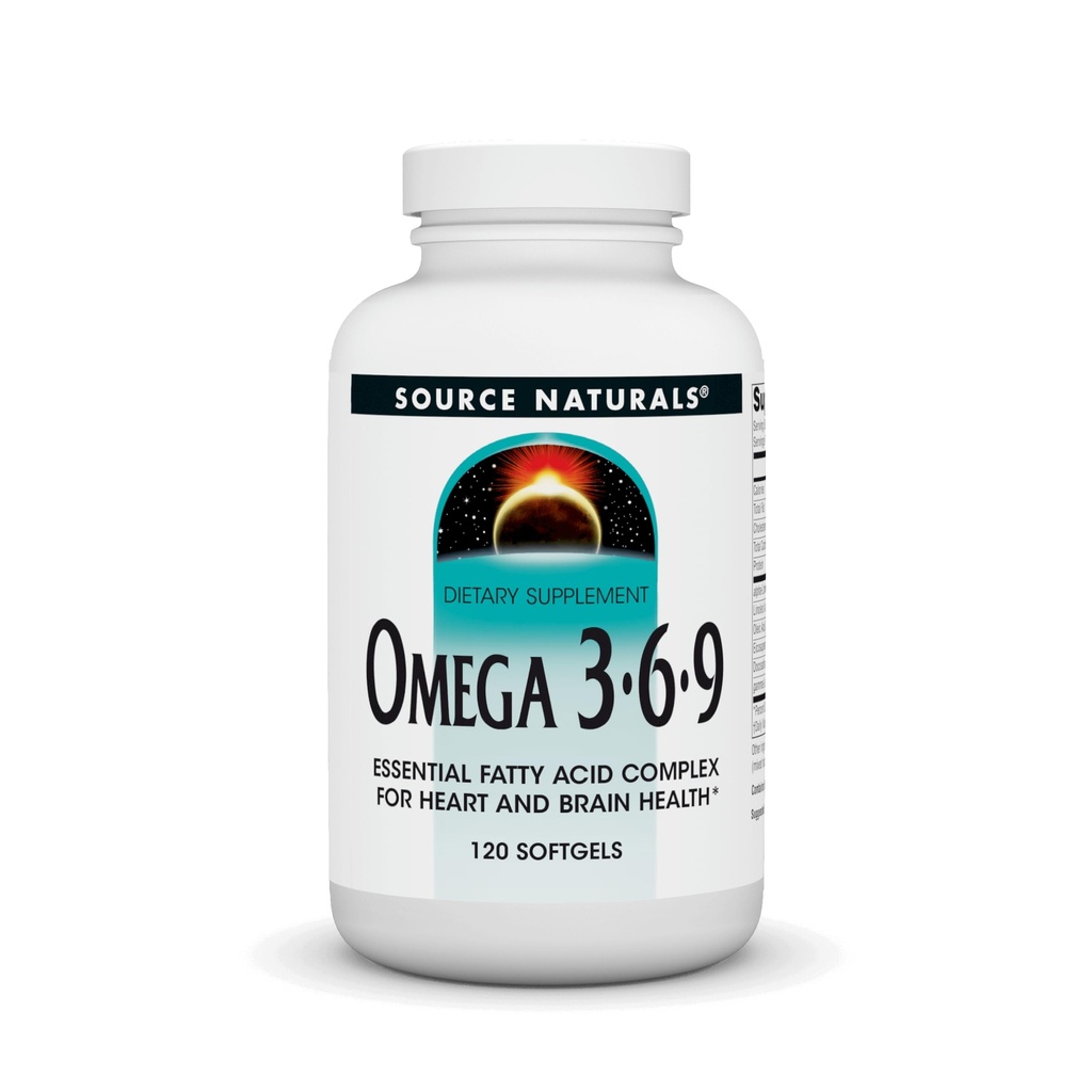 Quelle Naturals Omega 3-6-9, Essential Fatty Acid Complex for Heart and Brain Health* - 120 Softgels