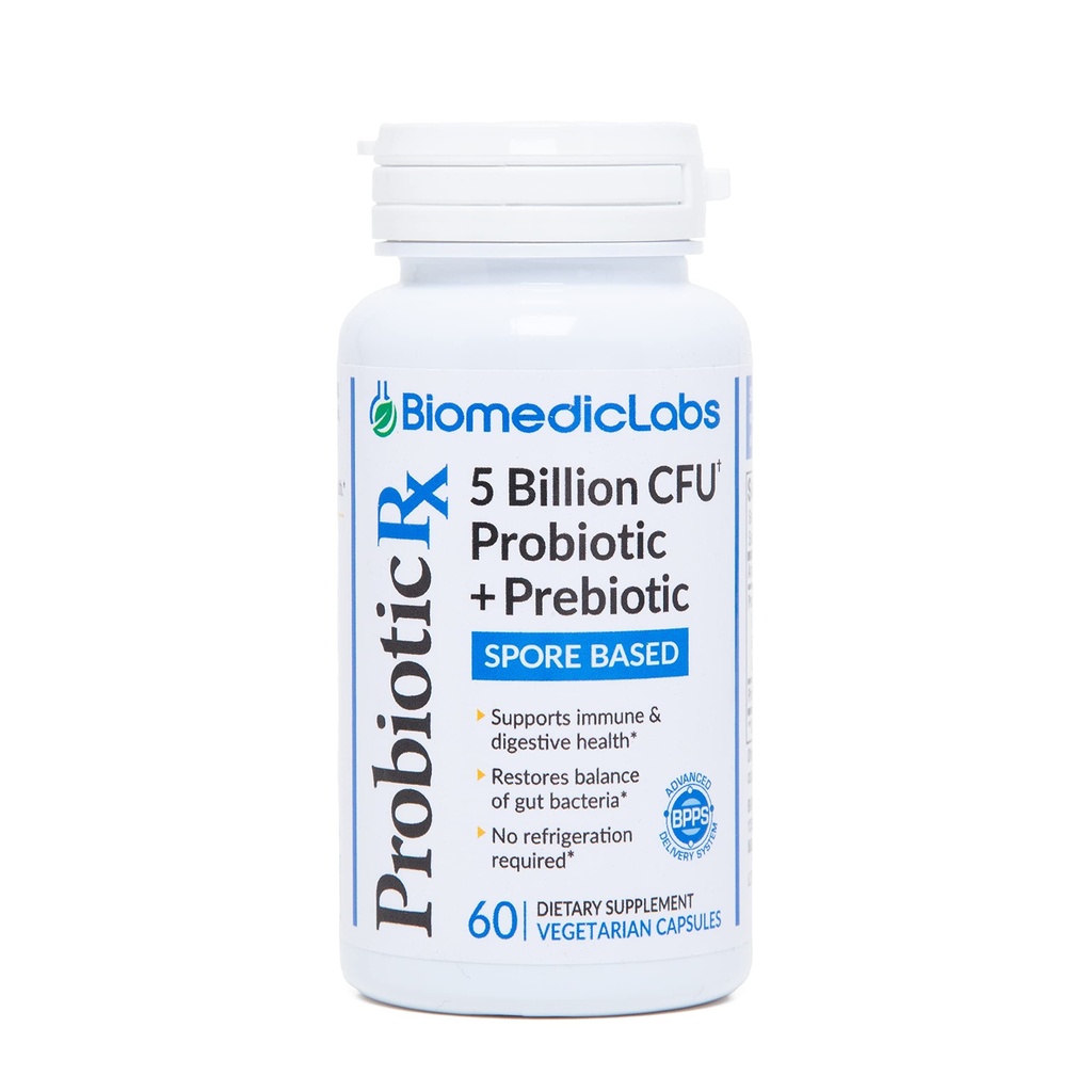 Probiotic Rx: 5 Billion CFU – Probiotic + Prebiotic - Spore-Based – 60-Day Supply - SBO - unterstützt Immun- & Gut-Gesundheit - Soil-Based Organms - Keine Refrigeration erforderlich