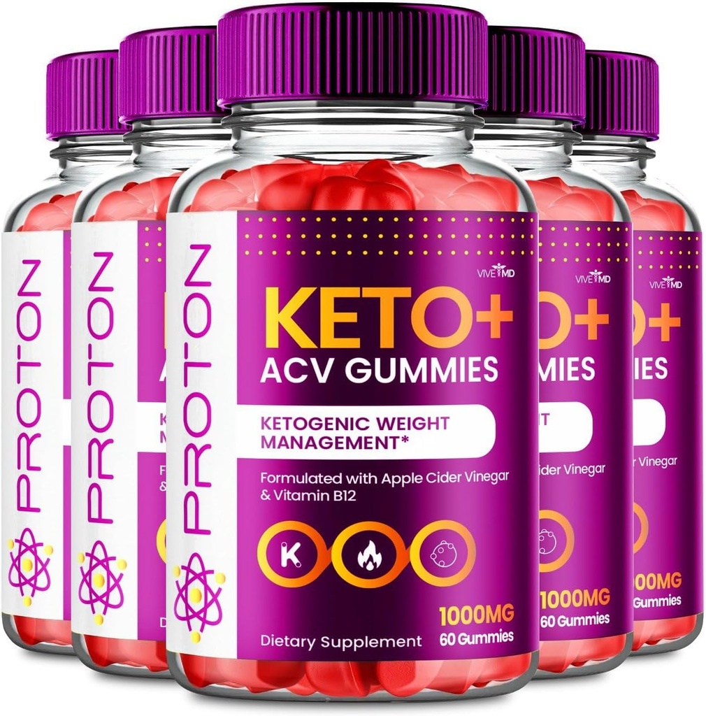 VIVE MD Proton Keto ACV Gummies Advanced Weight Management, Protein Keto ACV Gummies, Proton Keto Plus Gummies mit Apple Cider Essig Supplement 1000mg, Proton Keto+ACV Gummies Bewertungen (5 Pack)