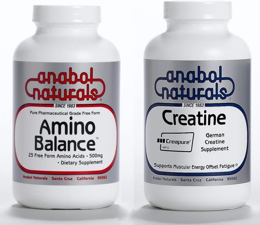Anabol Naturals Energy Stack: Amino Balance 100 Gramm reines Pulver & Creapure Creatine 100 Gramm reines Pulver