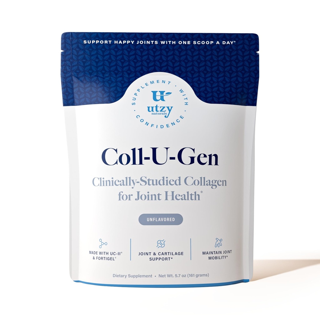 Utzy Naturals Coll-U-Gen | Joint Support Supplement | mit Typ II Ungesättigtes Kollagen (UC-II®) & Fortigel® | Unflavored Powder | 30 Servicings