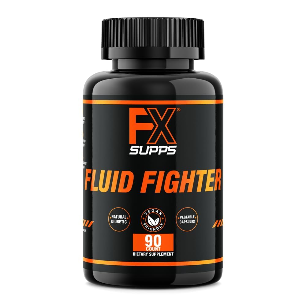 FXSUPPS Fluid Fighter – Supplément à base de plantes avec du potassium et de la vitamine B6, 90 capsules – soutient l'équilibre d'hydratation, le confort digestif et la fonction musculaire
