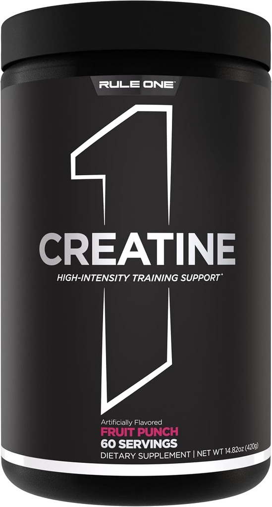 Regel 1 Kreatin-Pulver – Reines mikronisiertes Kreatin-Monohydrat für High-Intensity Übung und Lean Body Maß Unterstützung, Flavored und Unflavored (60 Servierungen, Fruit Punch)