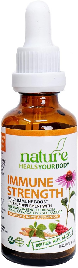 Immunstärke Kräutertee – Natürliche tägliche Immunität Booster - Sibirische Ginseng | Echinacea | Reishi | Astragalus | Schisandra – Bio Kräuter (50 mL)