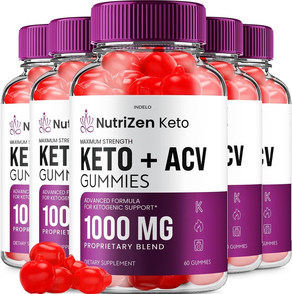 (5 Pack) NutriZen Keto ACV Gummies - Formule avancée Nutri Zen Keto Plus ACV Gummies vinaigre de cidre de pomme Keto Nutrizen ACV Gummies Dietary Supplément Avis Hommes Femmes (300 Gummies)