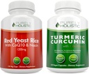 Red Yeast Rice 1200mg & Niacin + Organic Turmeric Curcumin 700mg & Bioperine Bereitstellung 95% Curcuminoids - 240 Vegetarische Kapseln