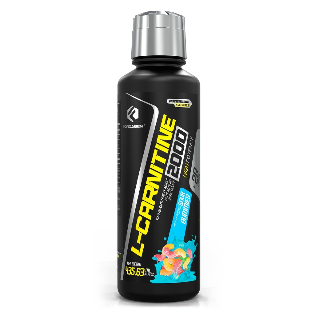 Forzagen L- Carnitine 2000 - Carnitine liquide L avec vitamine B6-Acetyl L-Carnitine-Acetyl-Carnitine-Tartrate de L 30 portions