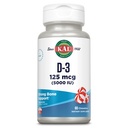 KAL Vitamine D3 5000 UI 125 mcg, Haute puissance Vitamine D Récupérateurs, Absorption de calcium, Supplément de soutien osseux et immunitaire, Saveur naturelle de menthe poivrée, garantie de 60 jours, 60 portions, 60 portions