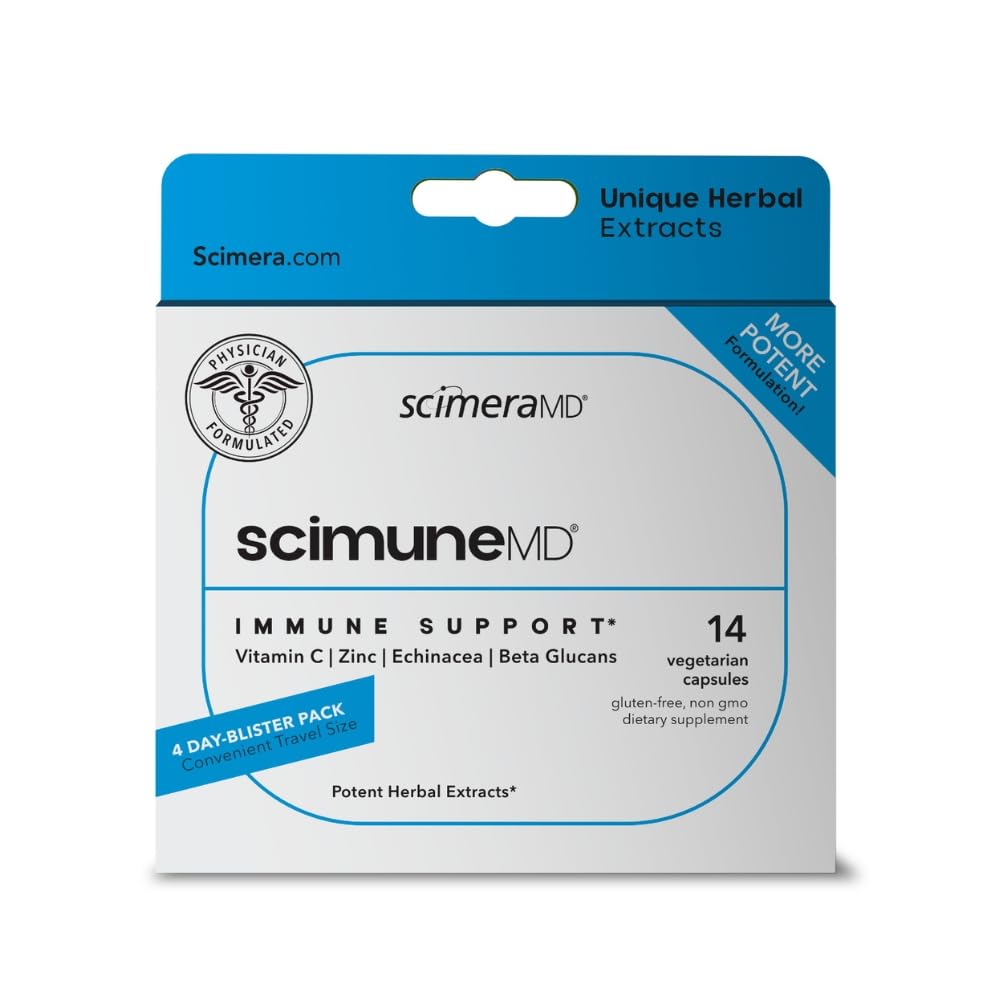 ScimeraMD® Scimune Immununterstützung Vitamin Supplement mit Zink, Quercetin, Vitamin C, Echinacea und Wellmune®, 14 CT