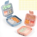 Dynippy Daily Pill Organizer 5 Komponenten Portable Moisture Proof Small Pill Case für Pocket Purse Travel Pill Box Portable Medicine Vitamin Fish Oil Holder Container (Blau Pink)